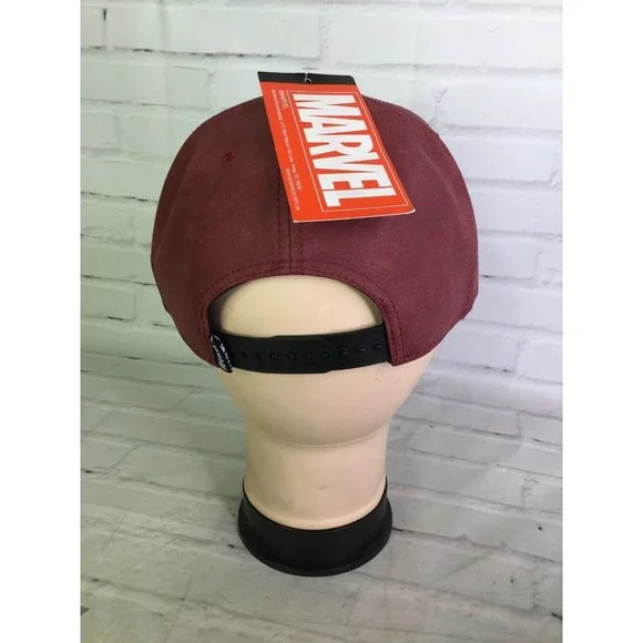Marvel Comics Deadpool 3D Raised Logo Faux Leather Snapback Hat Cap Adult OSFM